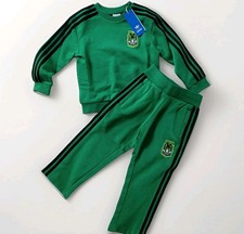Adidas Originals x Minecraft 2-piece Fleece Pants Set Crew Size 4 Green KD9824