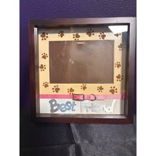 Best Friend Pet Shadowbox Frame Dog Paw Prints Pink 8.5x8.5