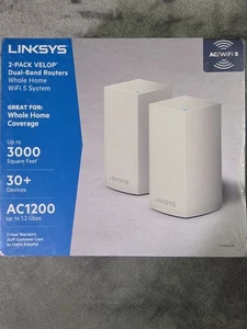 Linksys Velop AC1200 Mesh à double bande WiFi Système 2-Pack VLP0102-NP