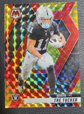 Tre Tucker 2025 Panini Mosaic Choice Red & Yellow /89 Raiders Football