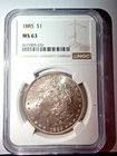 1885 $1 Morgan Silver Dollar MS63 NGC