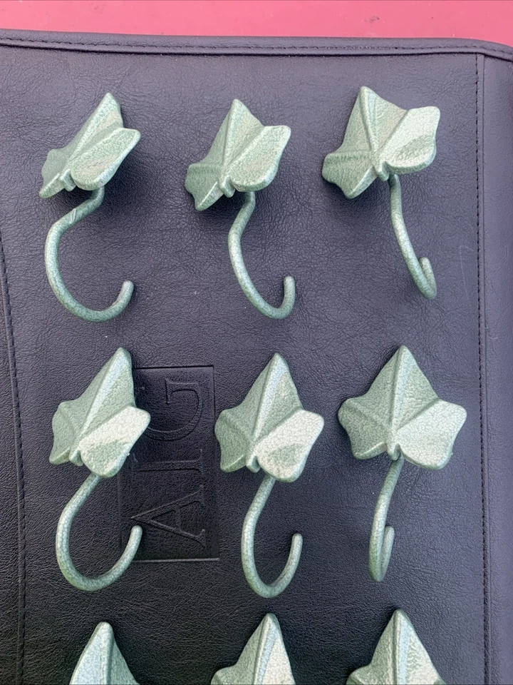 Juego de 9 ganchos vintage de hoja de hiedra verde Foto 3 de 4