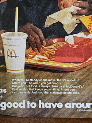 VINTAGE 1970's Print Ad B5C4 Black Beautiful McDonalds Good To