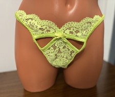 Victoria  s Secret For Love  Lemons Creamsicle Green Thong Panty, Med