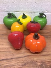 Vtg Murano Style Hand Blown Glass Fruit  Vegetables Summer Harvest Lot Of 7