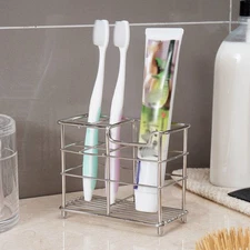 Stainless Steel Toothbrush Holder Toothpaste Razor Stand Rack Bathroom Organizer