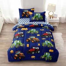 Tractor Bedding Set for - 5 Piece Bed in a Bag w/Comforter, Sheets  Pillowca...