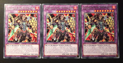 Yu-Gi-Oh! 3x Gladiator Beast Heraklinos, MZTM-EN084, Rare, 1.Ed., Englisch, NM