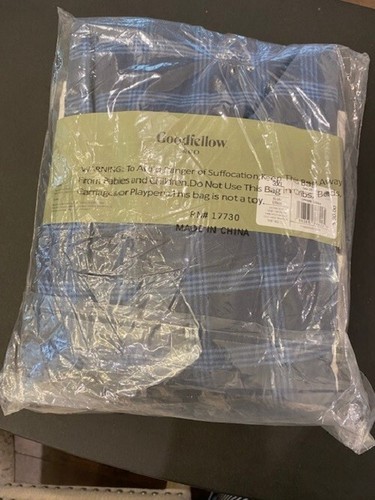 Goodfellow 2 Piece Pajama Set 3XL Mens BLUE Plaid GRAY SHORT SLEEVE Shirt - Picture 2 of 2