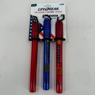 Life+Gear Reusable LED Glow Stick 60 Hour Twist On/Off 8 Lumens - NEW