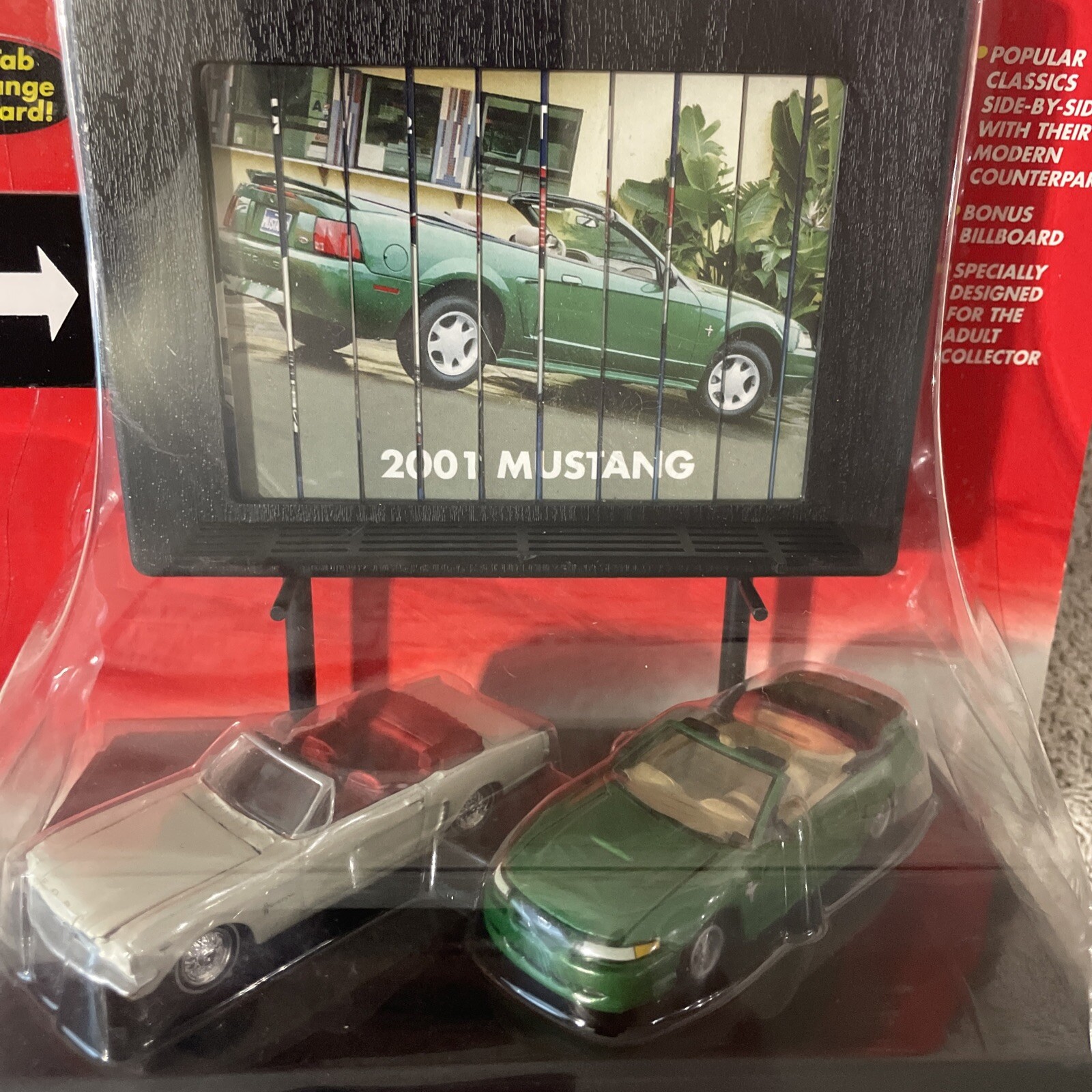 Johnny Lightning Yesterday & Today -  1964 1/2 Mustang and 2001 Mustang 1:64 NIP
