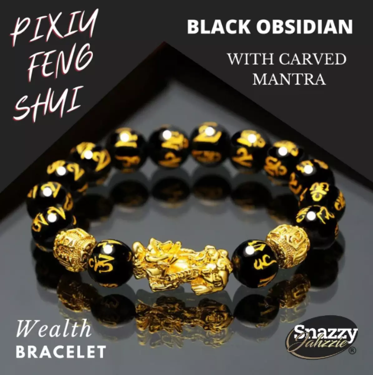 Feng Shui Black Obsidian Wealth Bracelet Pixiu eBay