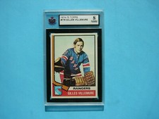 1974/75 TOPPS NHL HOCKEY CARD #179 GILLES VILLEMURE KSA 8 NM/MINT SHARP!! 74/75