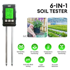 6-in-1 PH Tester Soil Water Moisture Light Test Meter Temperature Humidity Test