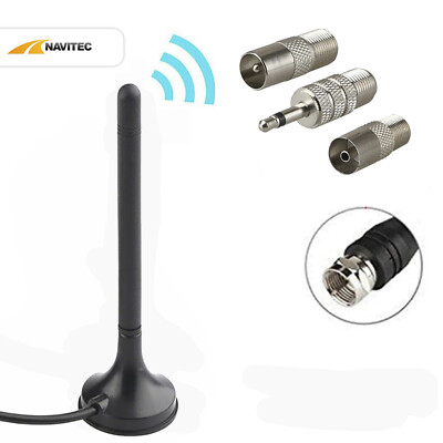 DVB-T2 FULL HD TV mit F Stecker DAB Antenne Zimmerantenne PAL STECKER BUCHSE