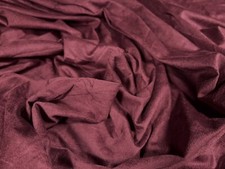 Faux Suede Spandex Jersey Fabric, Per Metre - Plain - Wine
