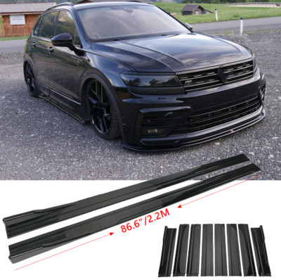 DE 86,6'' Seitenschweller Sideskirts Glanz Schwarz Für VW Tiguan MK2 II 2 R-Line