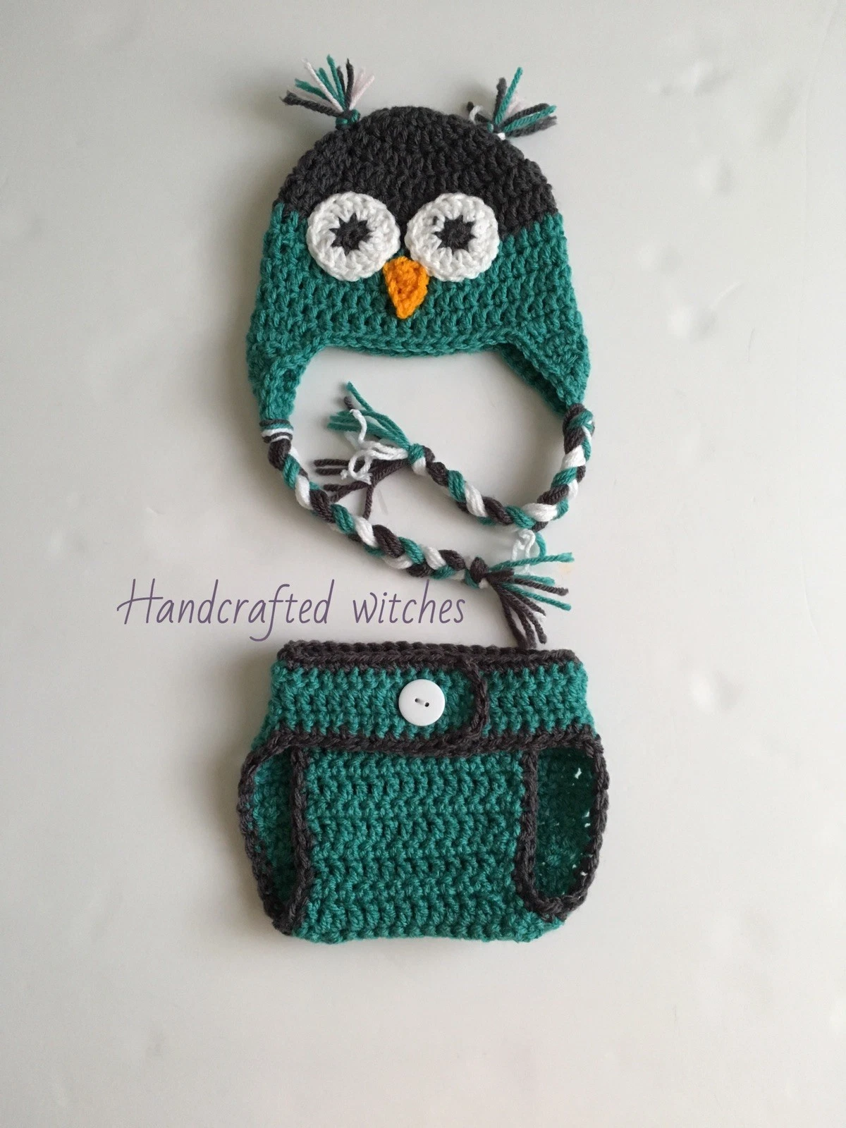 Crochet Newborn Owl Outfit, Handmade Baby Photo Prop, newborn owl photography