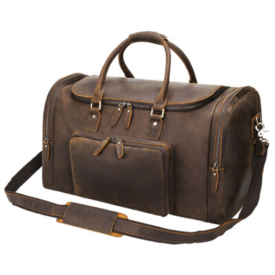 full grain leather holdall