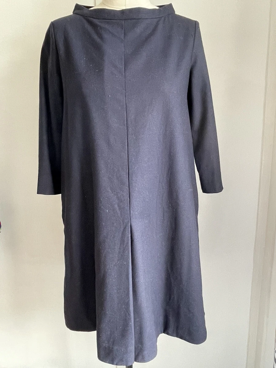 COS Women s Navy Wool Dress EUR 36 UK Small eBay