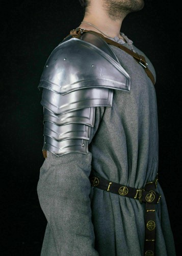 Médiévale Knight Épaule Armor Bataille Prêt Simple Épaulière Fabriqué De Métal - Photo 1 sur 2