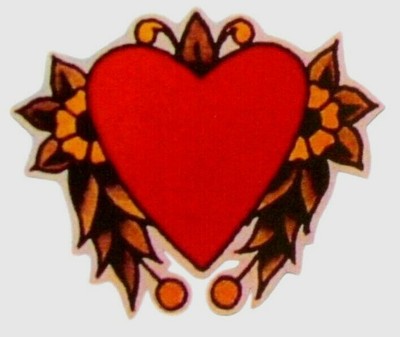 Anchor Heart Iron on Patch Flash Tattoo Applique Cotton Sailor Jerry Rockabilly