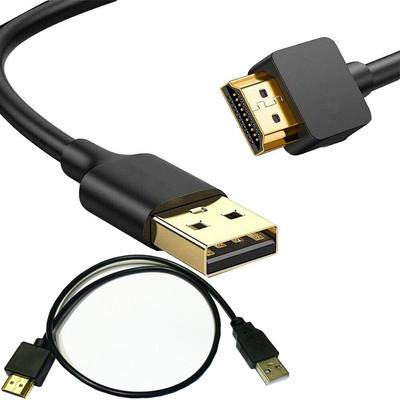 HDMI Male  A/V Adapter + USB 2.0 Power Supply Connector 1.65FT 50cm Cable