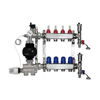 ENVIRON Juego de control de valor fijo calefacción por suelo radiante con distribuidor de circuito de calefacción grupo de bombas de 2-12 velocidades