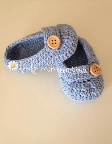 MOCASSINI NEONATO/SCARPETTE PER neonato Scarpe uncinetto cotone neonato 0/3  EUR 14,90 - PicClick IT