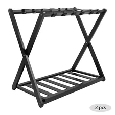 Luggage Rack 2 Pack Folding Luggage Rack for Guest Room Black 35-40kg Load