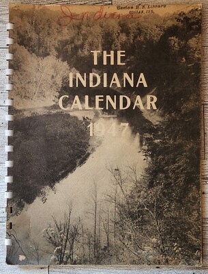 Vintage The Indiana Calendar 1947 Spiralbound Planner Book