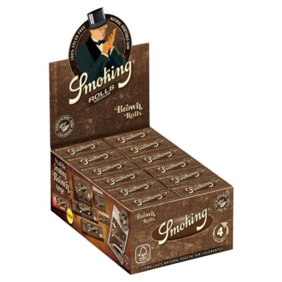 Cartine Smoking  BROWN ROLLS KING SIZE SLIM BOX DA 24 ROTOLI DA 4 METRI