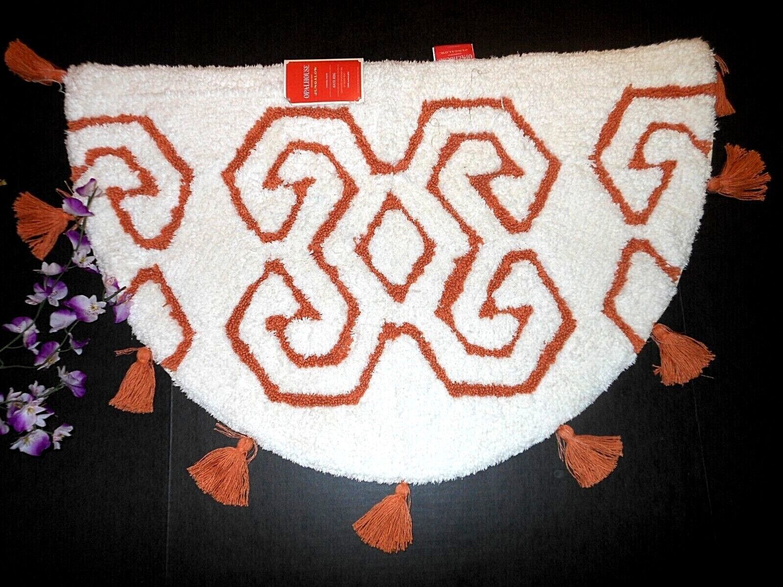 Opalhouse Jungalow 20"x32" Tufted Half Moon Geo Tassel Cotton Bath Rug