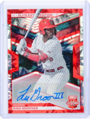 2023 Panini Elite Extra Edition GINO GROOVER FOTL Red AUTO RC Rookie 5/ ...