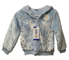 Disney Frozen Elsa Princess Sz 7 Zip Midweight Plush Lined Sherpa Hoodie Jacket
