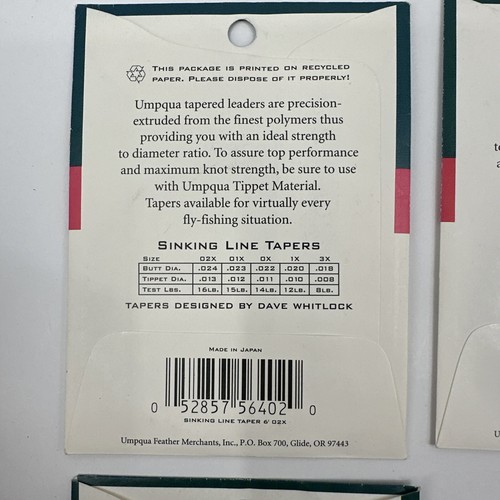 23 Packungen Umpqua Federvorfach Fluorocarbon Betrüger Sinkschnur konisch - Bild 12 von 23