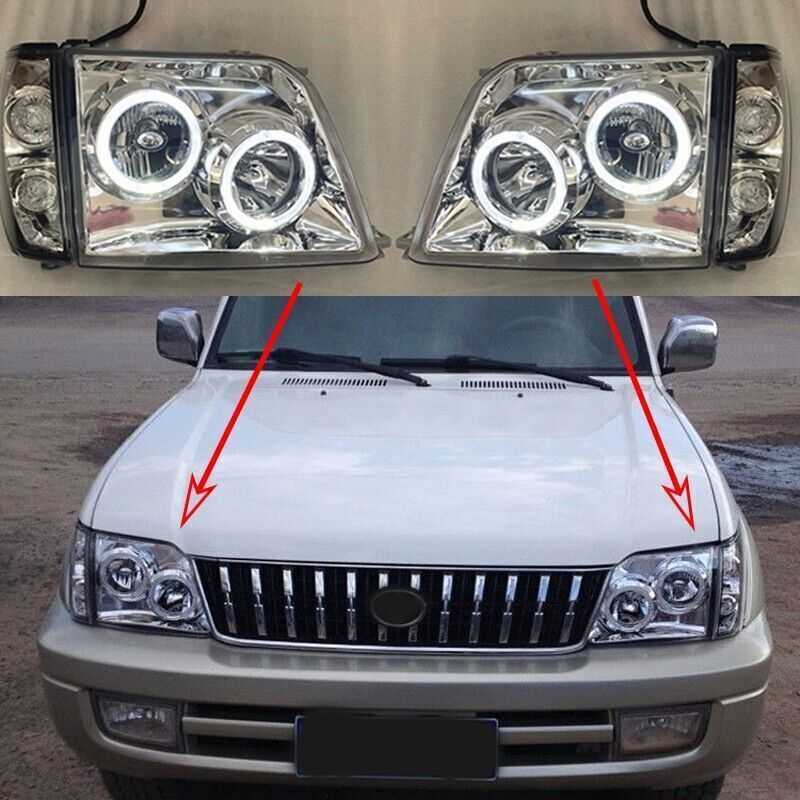 For 96-2002 Toyota Land Cruiser Prado LC90 Front Headlights