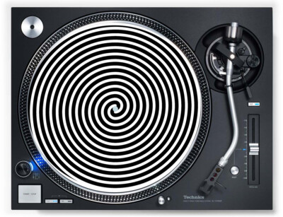 Spiral Swirl 12'' SLIPMAT DJS SLIP MATTE / PLATTENSPIELER / HIFI x 2 Paar kostenlose P&P