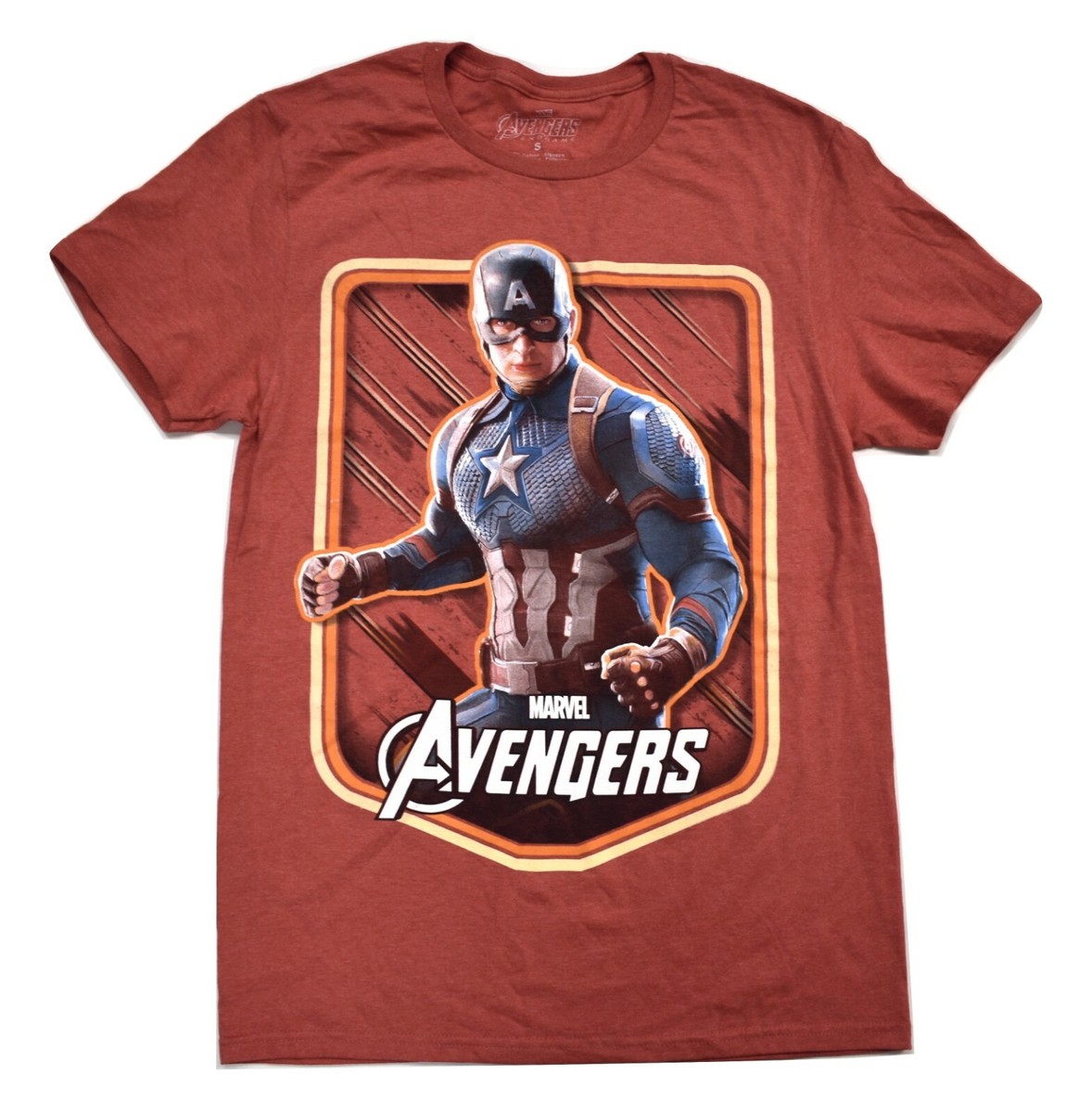 Marvel Mens Avengers Captain America Portrait Red Shirt New S, XL