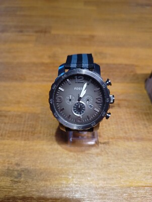Fossil Herren Uhr Chronograph, Nate, JR1424,  XL,  neue Batterie, Textilband,BOX