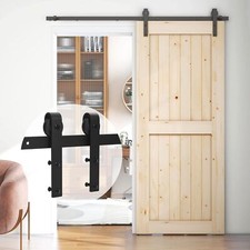 Sliding Barn Door Hardware Kit 6.6FT Modern Closet Hang Style Track Rail Black
