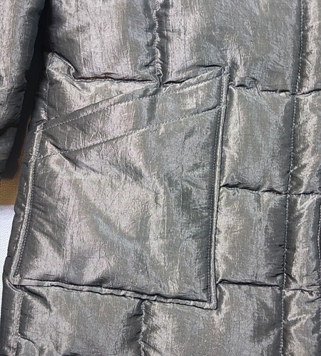 Vintage Comfy Ladies Sz 18 Goose down faux fur Collar belted Metallic Jacket USA - Picture 4 of 16