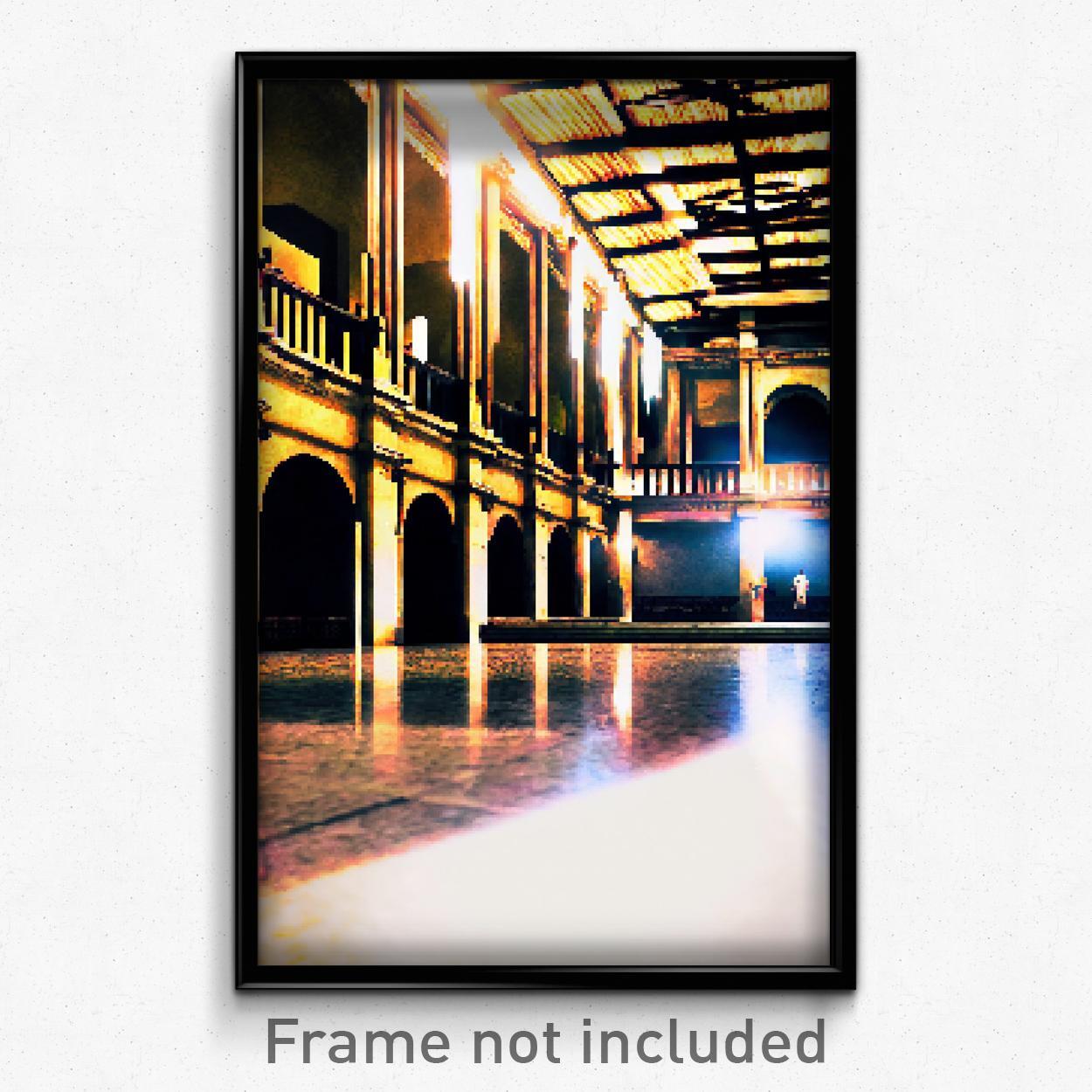 Pixel Art Poster - Haunted Balistraria (8 Bit Psychedelic Video Game Print)