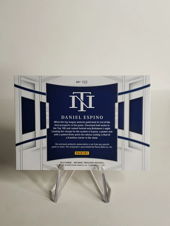 Daniel Espino 2023 National Treasures Prospect Patch Auto Gold /49 Guardians SP - Image 4 of 4