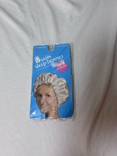 Vintage Satin Sleep Bonnet Vogue By Glemby NOS 637 Extra Large Blue