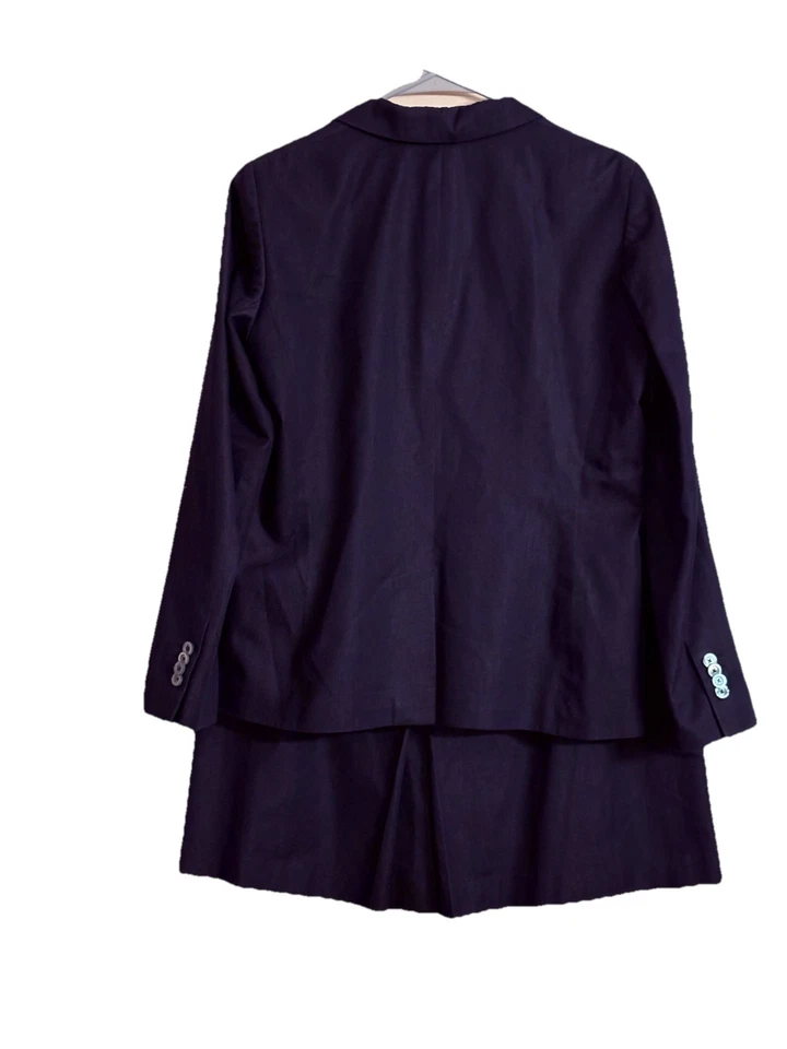 Женский блейзер Brooks Brothers из 100% хлопка 12 и юбка 14 костюм темно-синий рабочий - Изображение 2 из 4