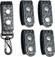 "Basketweave Duty Belt Keeper with Double Snaps(Set of 4) +1 Keeper with Strong
