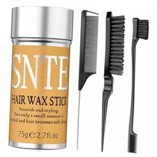 Slick Back Hair Brush Hair Wax Stick Set - Frizz Control Flyaway Smoothing