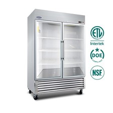 54"W Commercial Glass-Door Reach-In Fridge with User-Friendly Digital Interface