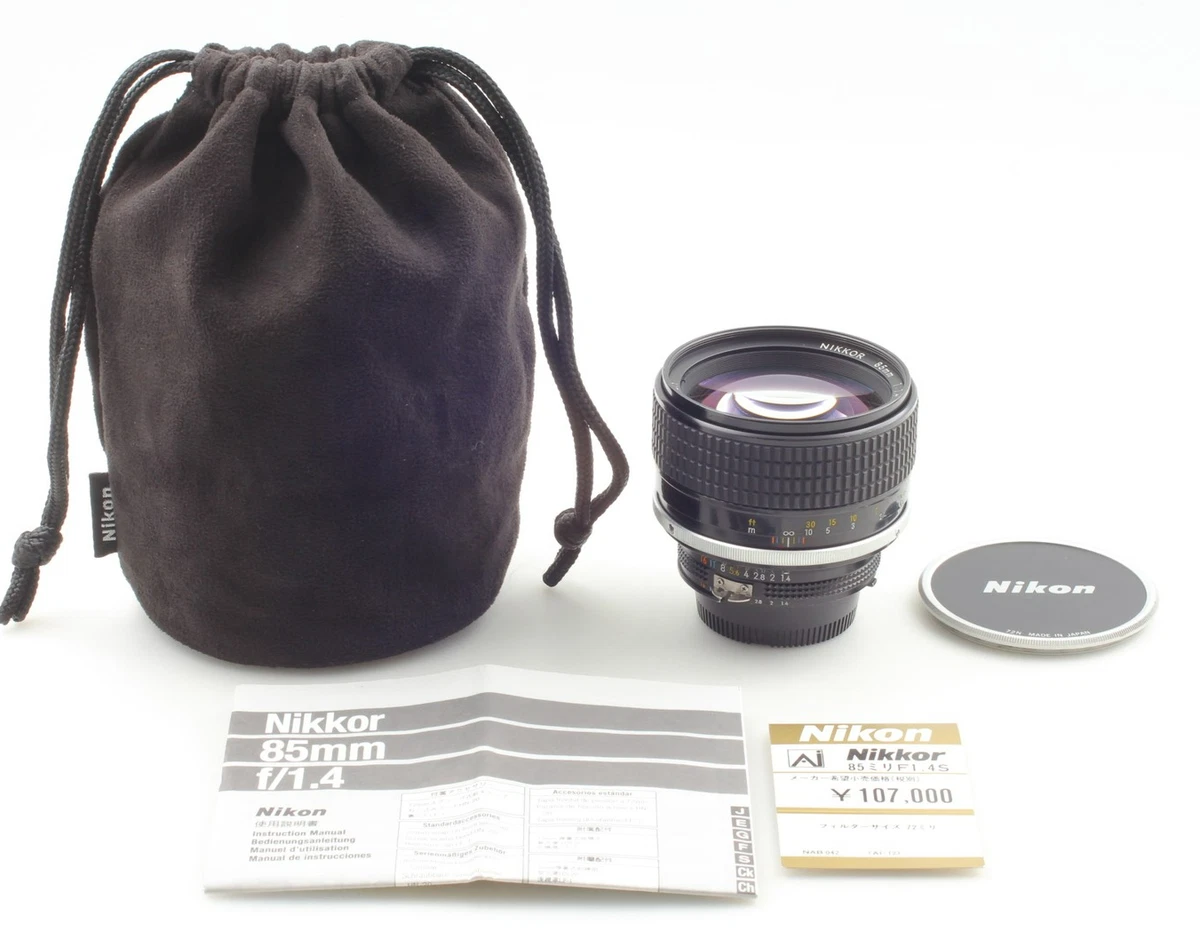 2024年最新海外 ニコン nikkor Ai-s 85mm f1.4美品 純正フード付